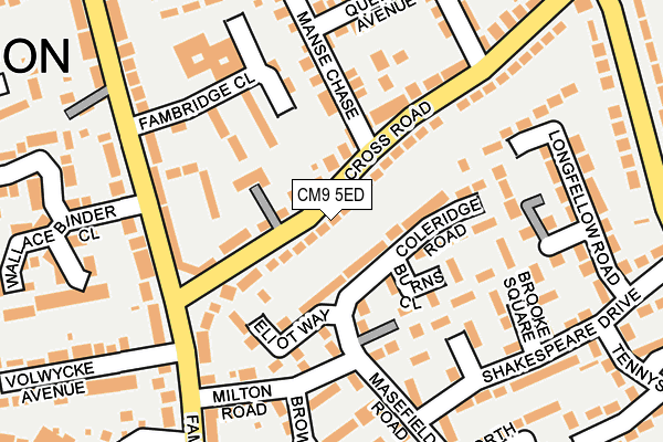 CM9 5ED map - OS OpenMap – Local (Ordnance Survey)