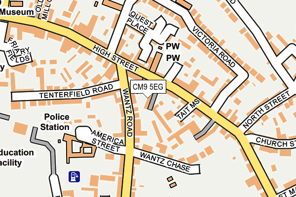 CM9 5EG map - OS OpenMap – Local (Ordnance Survey)