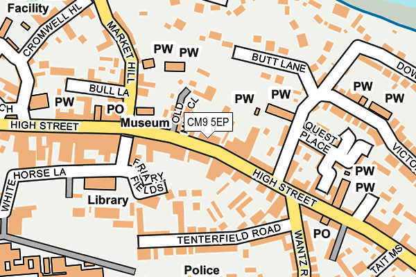 CM9 5EP map - OS OpenMap – Local (Ordnance Survey)