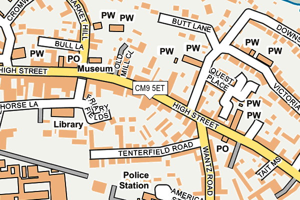 CM9 5ET map - OS OpenMap – Local (Ordnance Survey)