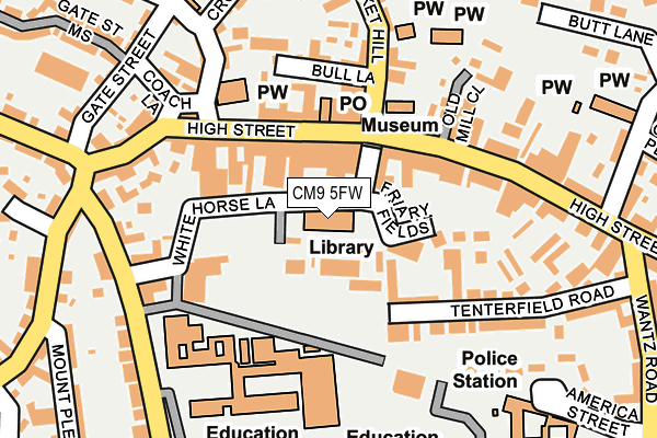 CM9 5FW map - OS OpenMap – Local (Ordnance Survey)