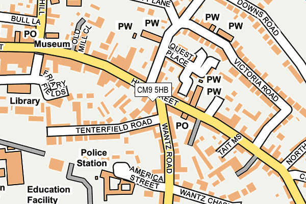 CM9 5HB map - OS OpenMap – Local (Ordnance Survey)