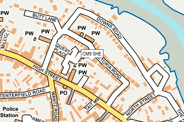 CM9 5HE map - OS OpenMap – Local (Ordnance Survey)
