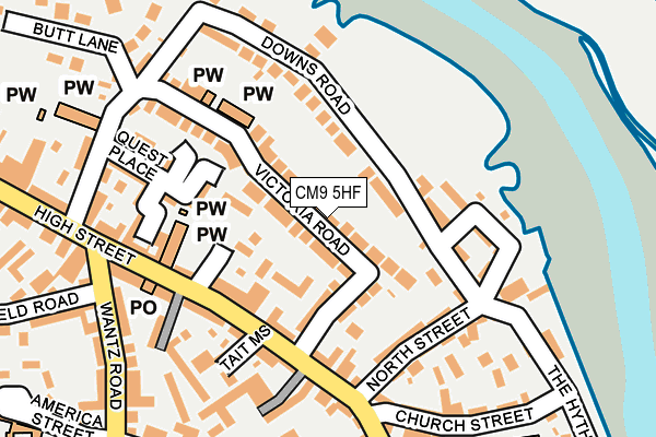 CM9 5HF map - OS OpenMap – Local (Ordnance Survey)