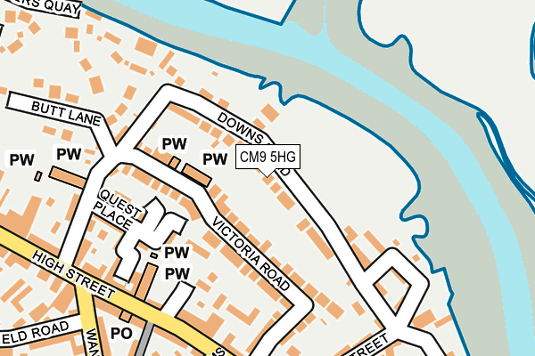 CM9 5HG map - OS OpenMap – Local (Ordnance Survey)