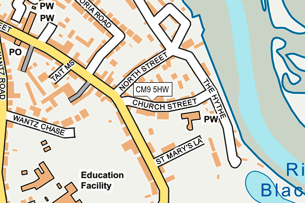 CM9 5HW map - OS OpenMap – Local (Ordnance Survey)