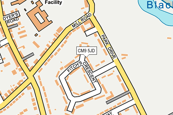 CM9 5JD map - OS OpenMap – Local (Ordnance Survey)