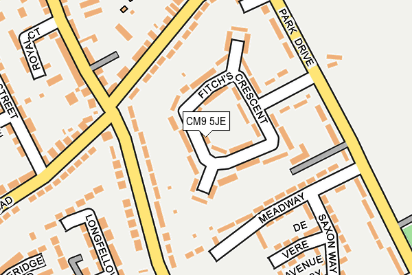 CM9 5JE map - OS OpenMap – Local (Ordnance Survey)