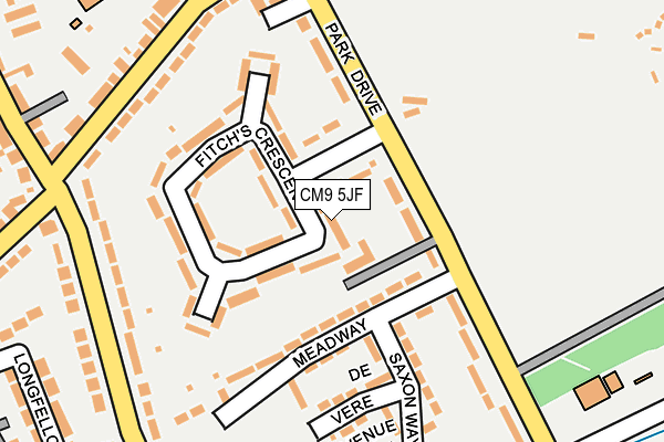 CM9 5JF map - OS OpenMap – Local (Ordnance Survey)