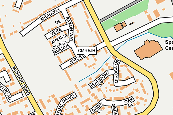 CM9 5JH map - OS OpenMap – Local (Ordnance Survey)