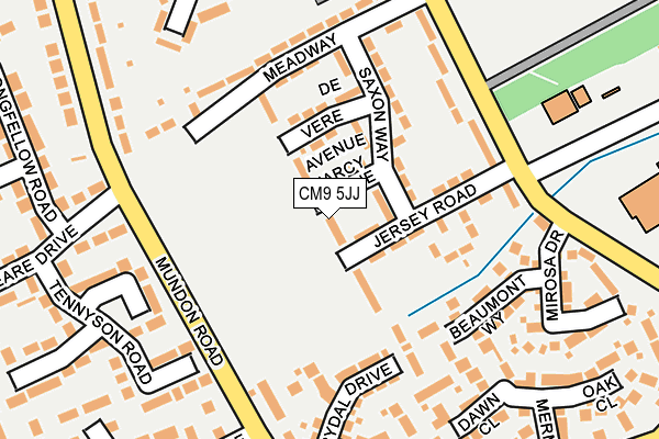 CM9 5JJ map - OS OpenMap – Local (Ordnance Survey)