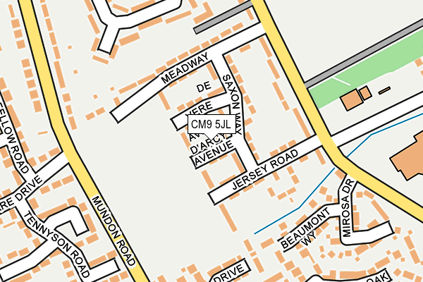 CM9 5JL map - OS OpenMap – Local (Ordnance Survey)