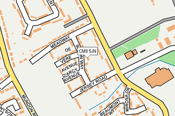 CM9 5JN map - OS OpenMap – Local (Ordnance Survey)