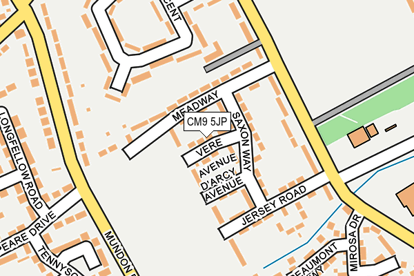 CM9 5JP map - OS OpenMap – Local (Ordnance Survey)