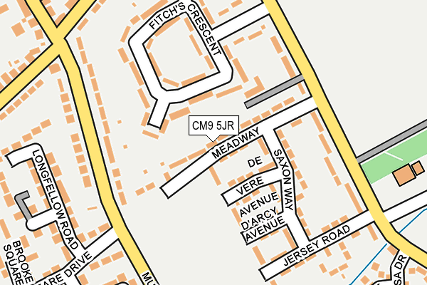 CM9 5JR map - OS OpenMap – Local (Ordnance Survey)