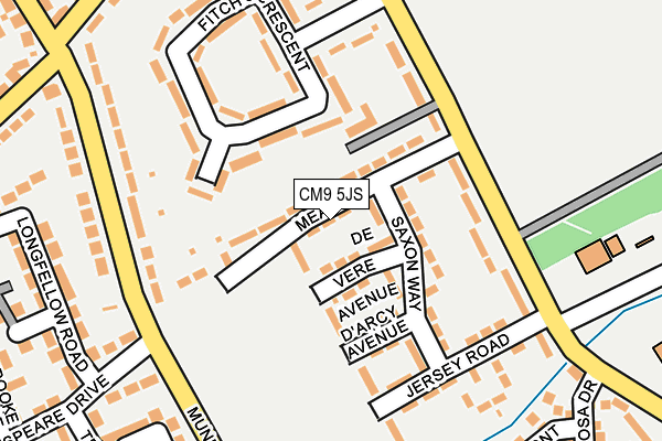CM9 5JS map - OS OpenMap – Local (Ordnance Survey)