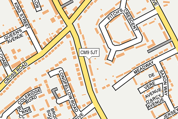CM9 5JT map - OS OpenMap – Local (Ordnance Survey)