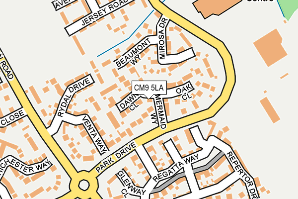 CM9 5LA map - OS OpenMap – Local (Ordnance Survey)