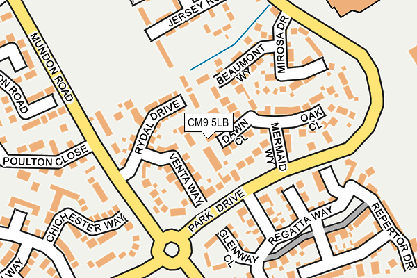 CM9 5LB map - OS OpenMap – Local (Ordnance Survey)