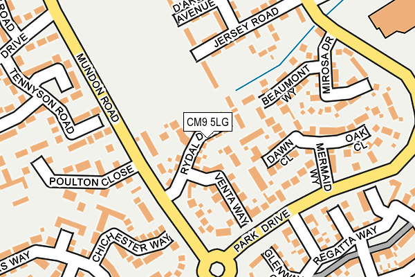CM9 5LG map - OS OpenMap – Local (Ordnance Survey)