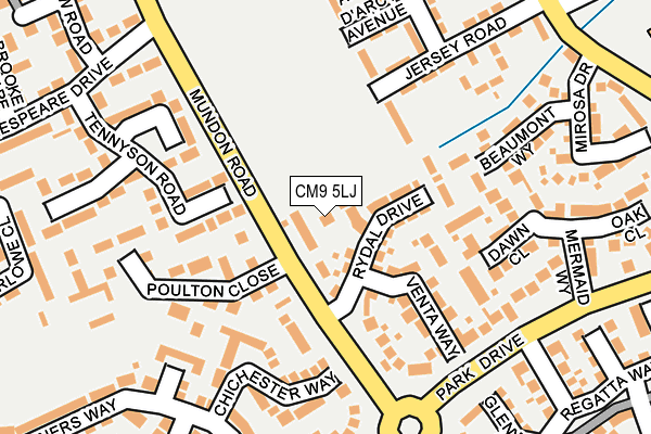 CM9 5LJ map - OS OpenMap – Local (Ordnance Survey)