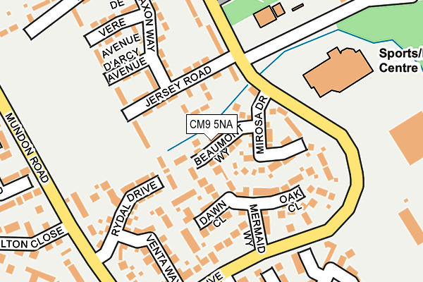 CM9 5NA map - OS OpenMap – Local (Ordnance Survey)