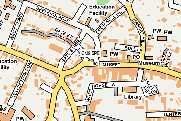 CM9 5PE map - OS OpenMap – Local (Ordnance Survey)