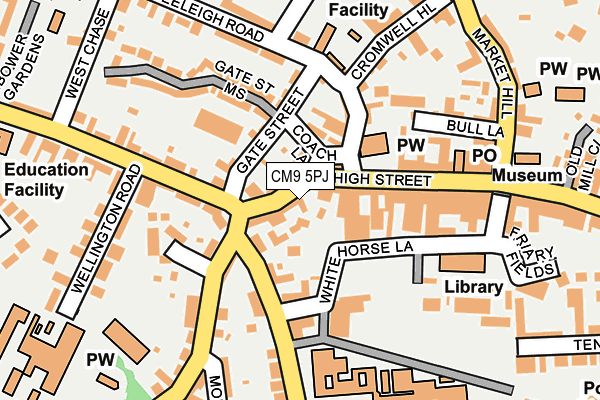 CM9 5PJ map - OS OpenMap – Local (Ordnance Survey)