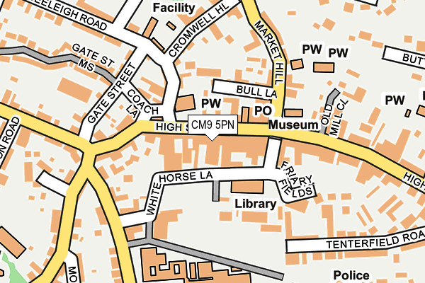 CM9 5PN map - OS OpenMap – Local (Ordnance Survey)