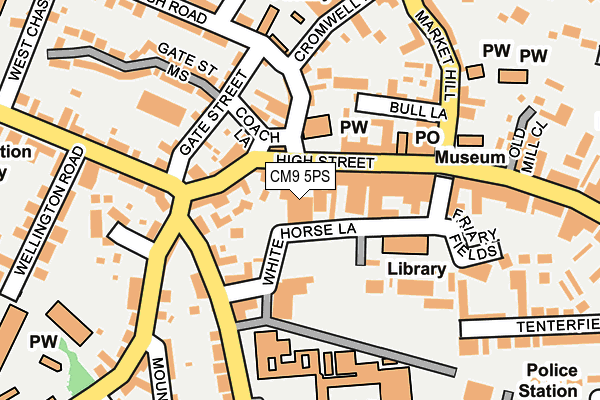 CM9 5PS map - OS OpenMap – Local (Ordnance Survey)