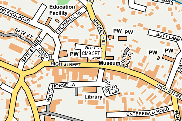 CM9 5PT map - OS OpenMap – Local (Ordnance Survey)