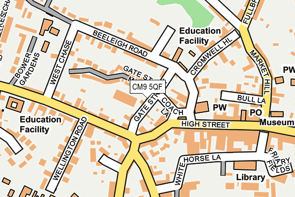 CM9 5QF map - OS OpenMap – Local (Ordnance Survey)