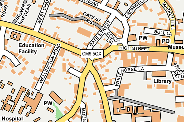 CM9 5QX map - OS OpenMap – Local (Ordnance Survey)