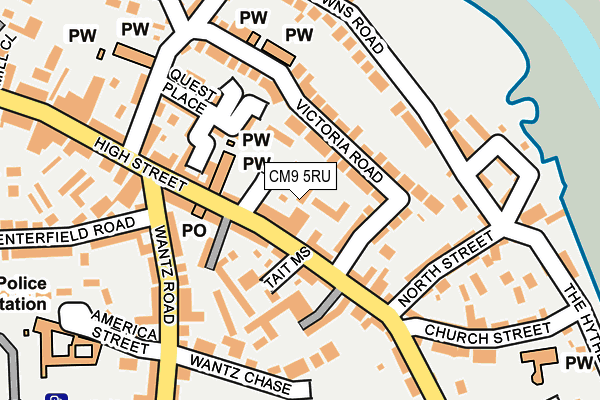 CM9 5RU map - OS OpenMap – Local (Ordnance Survey)