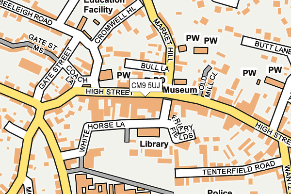 CM9 5UJ map - OS OpenMap – Local (Ordnance Survey)