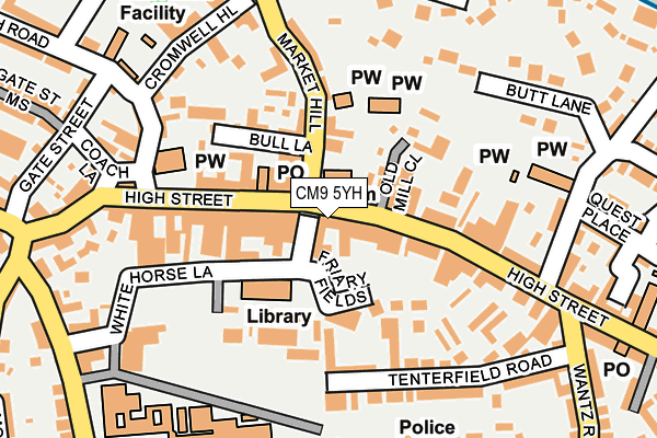 CM9 5YH map - OS OpenMap – Local (Ordnance Survey)