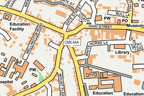 CM9 6AA map - OS OpenMap – Local (Ordnance Survey)