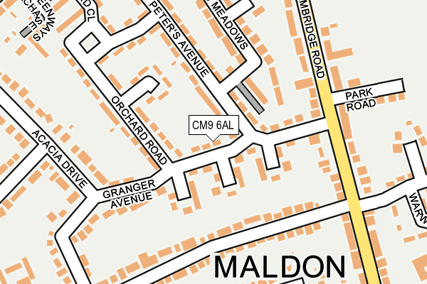 CM9 6AL map - OS OpenMap – Local (Ordnance Survey)