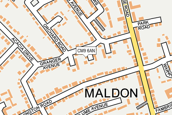 CM9 6AN map - OS OpenMap – Local (Ordnance Survey)