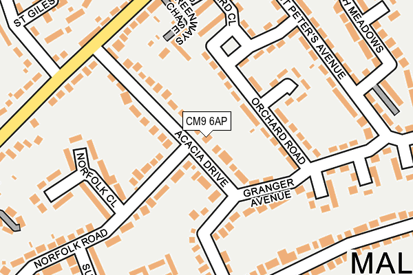 CM9 6AP map - OS OpenMap – Local (Ordnance Survey)