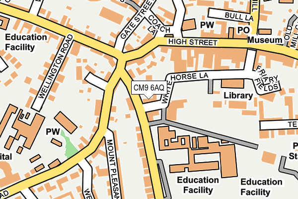 CM9 6AQ map - OS OpenMap – Local (Ordnance Survey)