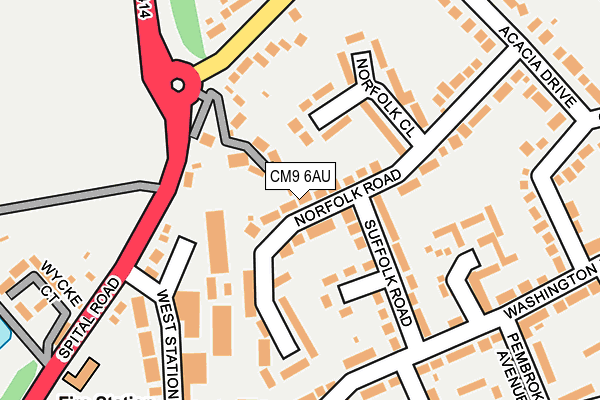 CM9 6AU map - OS OpenMap – Local (Ordnance Survey)