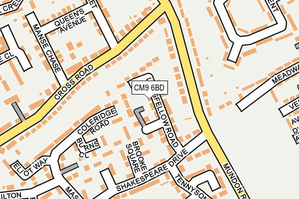 CM9 6BD map - OS OpenMap – Local (Ordnance Survey)