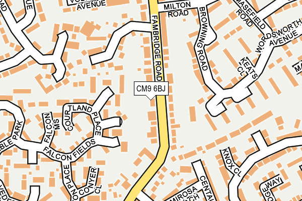 CM9 6BJ map - OS OpenMap – Local (Ordnance Survey)
