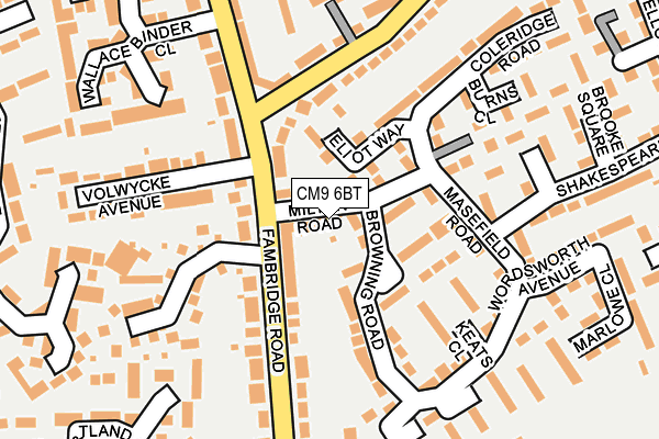 CM9 6BT map - OS OpenMap – Local (Ordnance Survey)