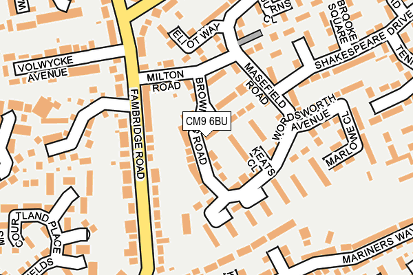 CM9 6BU map - OS OpenMap – Local (Ordnance Survey)