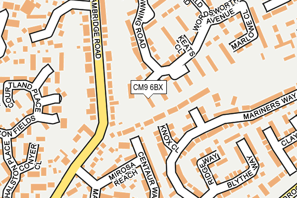 CM9 6BX map - OS OpenMap – Local (Ordnance Survey)