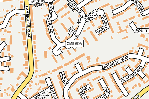 CM9 6DA map - OS OpenMap – Local (Ordnance Survey)