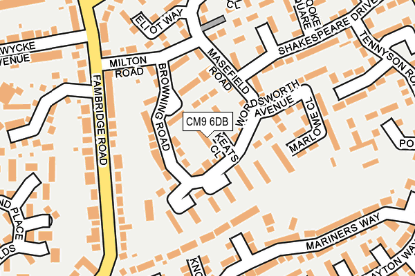 CM9 6DB map - OS OpenMap – Local (Ordnance Survey)