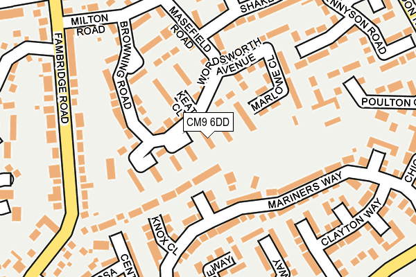 CM9 6DD map - OS OpenMap – Local (Ordnance Survey)